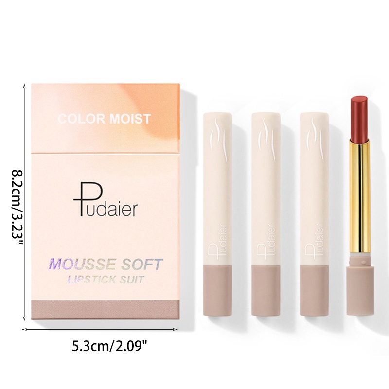 Set 4 Thỏi Son Kem Hiệu Ứng Nhung Lì Lâu Trôi Chống Thấm Nước