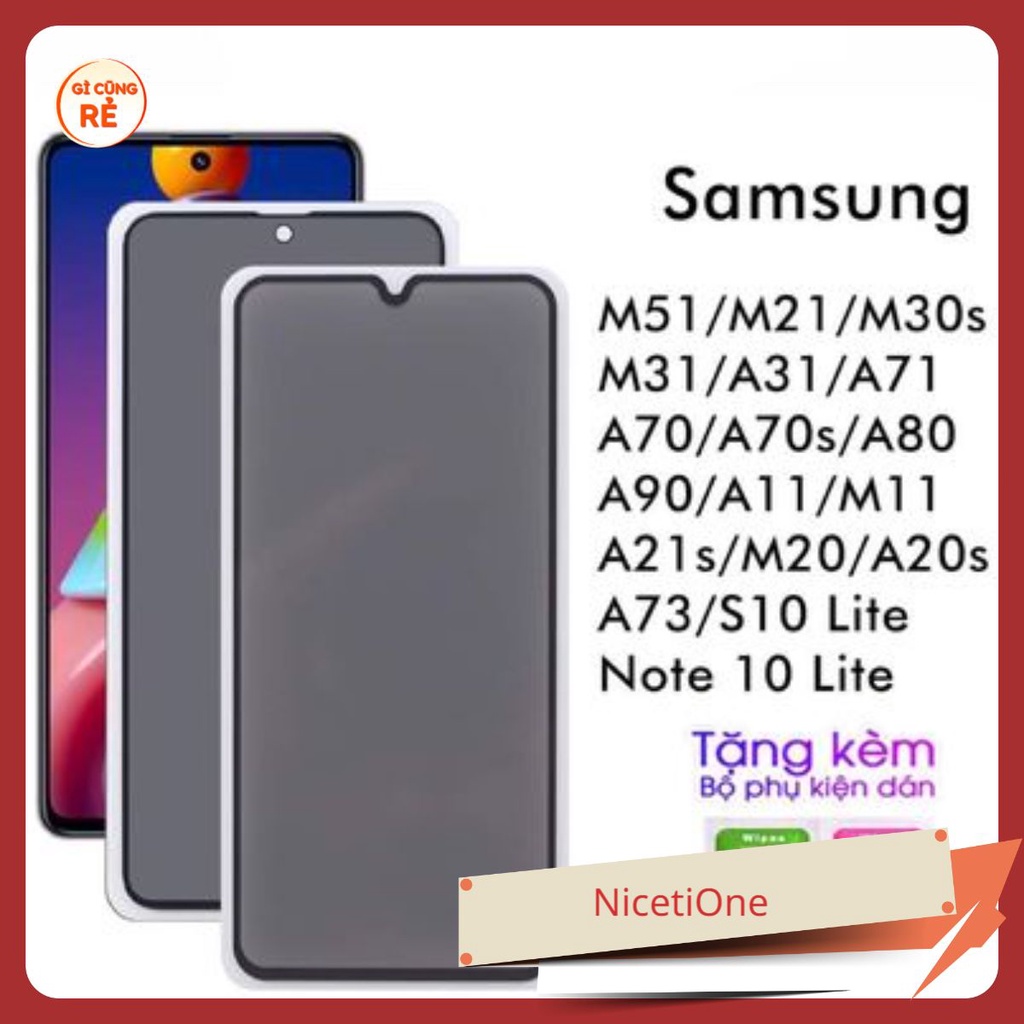Kính cường lực chống nhìn trộm samsung M52 m51 m31 m21 A10 A10s A20 A20s A30 A30s A50 M30 M12 M20 No