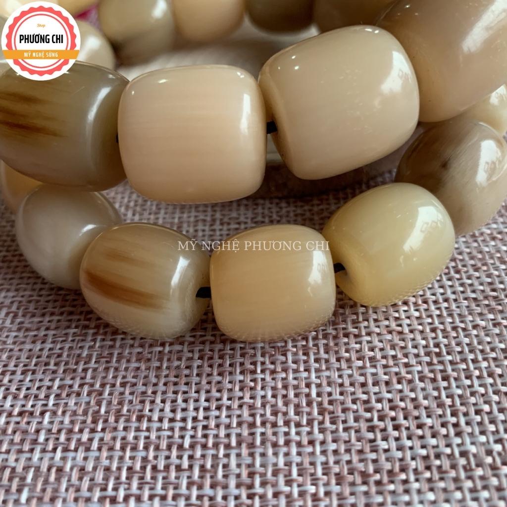 Vòng đeo tay sừng may mắn kiểu đốt trúc màu vân sừng tự nhiên đẹp, Vòng tay phong thủy mang tài lộc về nhà bạn