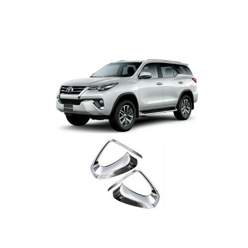 ỐP VIỀN ĐÈN GẦM TRƯỚC XE TOYOTA FORTUNER 2017- 2018 - 2019 - 2020- 2021 - 2022 MẠ CROM CAO CẤP