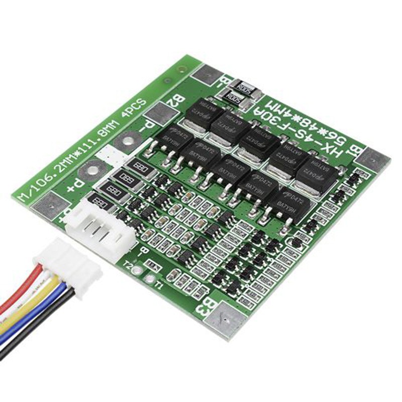 4S 30A 14.8V Pin Li-ion Lithium 18650 Gói BMS Bảng bảo vệ PCB Cân bằng mạch tích hợp