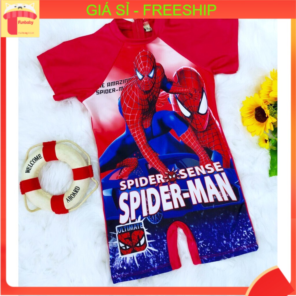 Đồ bơi bé trai 3-10 tuổi liền thân SPIDER MAN, Bộ bơi cho bé cao cấp vải co giãn cực tốt