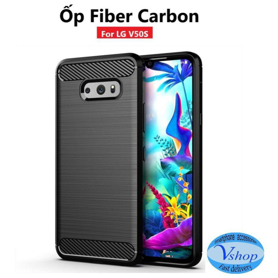 BAMB Ốp lưng LG V50S ThinQ/ LG G8X ThinQ chống sốc phay xước vân carbon hấp thụ nhiệt, Ốp chống sốc 