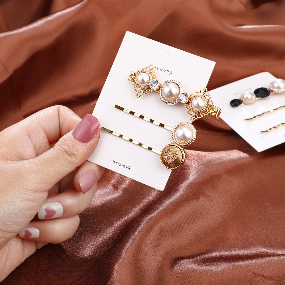Combo 3 kẹp tóc đính đá lấp lánh ULA BOUTIQUE xinh xắn , dễ thương phong cách Hàn Quốc