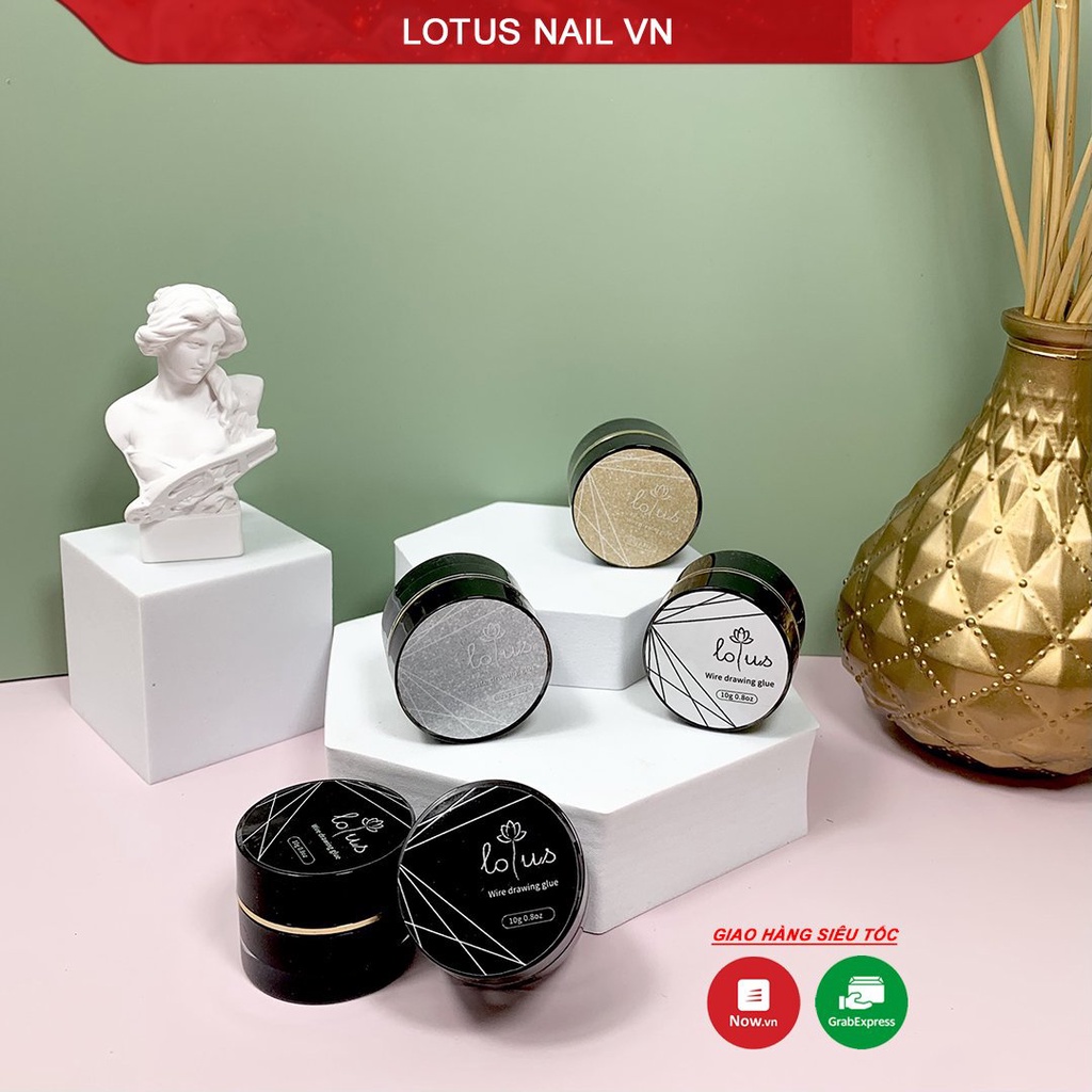 Gel nhện nail Lotus trang trí móng hũ to 10g dễ kéo không bị đứt