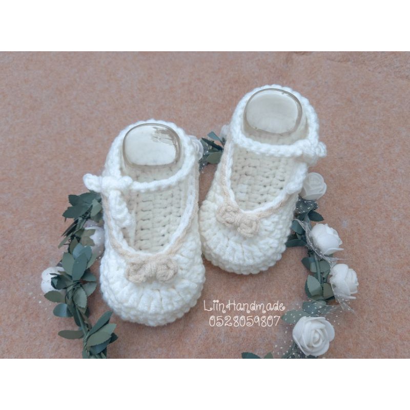 Giày búp bê nơ bánh bèo cho bé yêu - Giày len Handmade