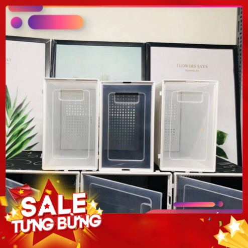 Combo 8 Hộp Đựng Giày Nhựa Cứng Lắp Ráp, Hộp Giày Tủ Giày Thông Minh Lắp Ráp Dễ Dàng  - Tặng Gói Hút Ẩm