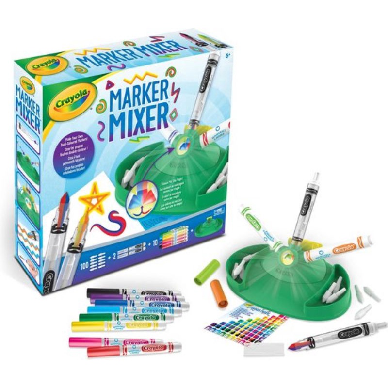 Bút Crayola 2 tông màu với bộ trộn màu phát sáng, 100 ngòi bút khác nhau, bút lông màu, bút dạ,..