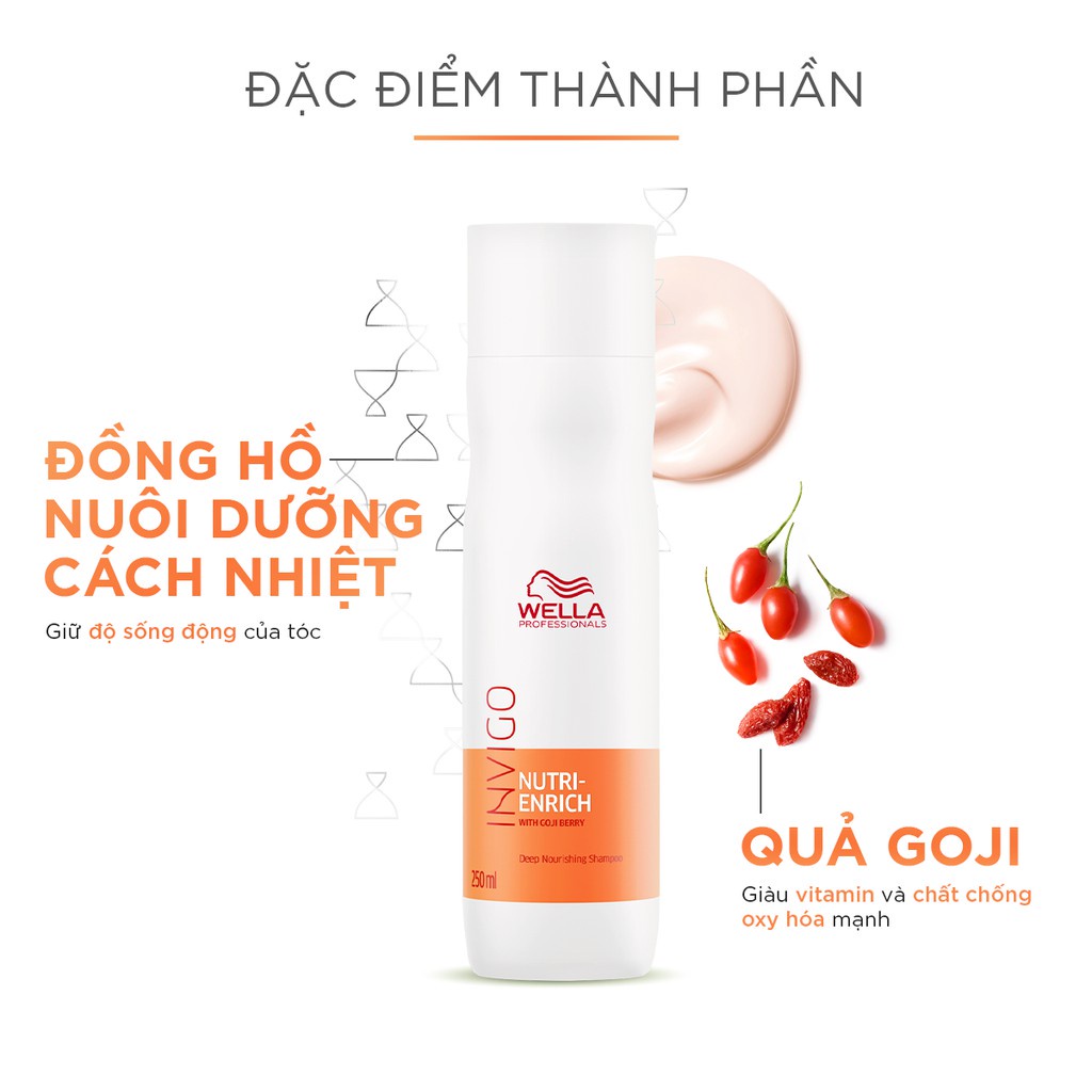 Combo Gội Xả Hấp Wella Invigo Tăng Cường Dưỡng Chất, Phục Hồi Tóc Khô Xơ Nutri Enrich (Gội 250ml+ Xả 200ml+ Hấp 150ml)