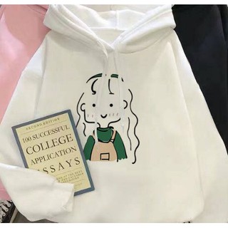 ( CÓ ẢNH THẬT ) Áo hoodie in hình cô gái tóc mầm cây