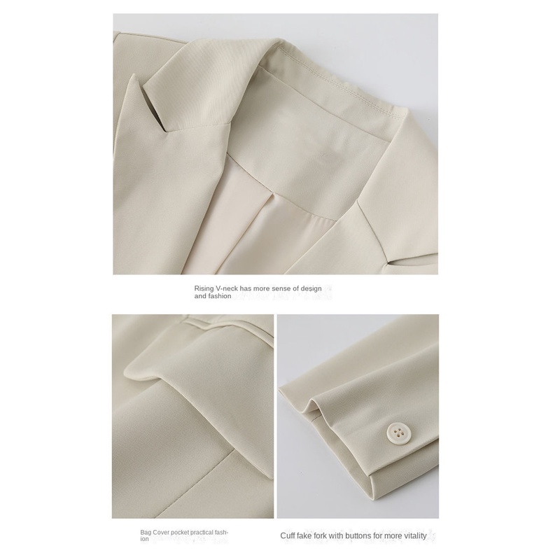 Áo Khoác Vest Màu Đen Dáng Rộng Cài Khuy Kiểu Anh Thời Trang Xuân Thu Cho Bạn Gái