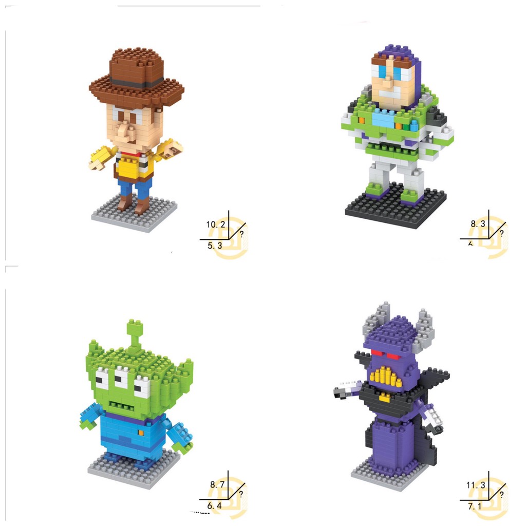 Bộ mô hình lego tự lắp ráp Toy story, bọt biển tự lắp ráp