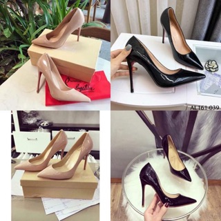 [Ngày hội giảm giá] Giày cao gót da bóng gót nhọn 10p đế đor sang chảnh hết nấc