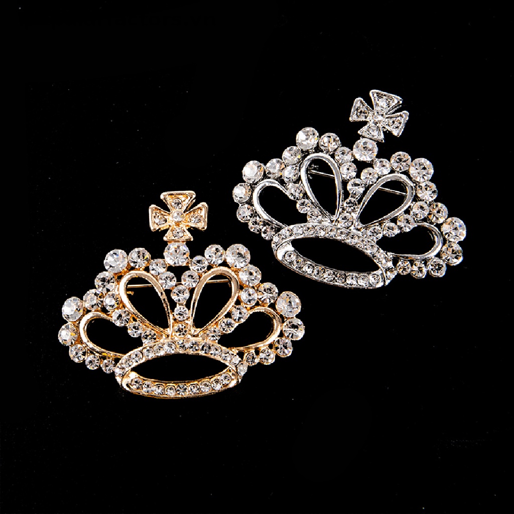 Ghim Cài Áo Hình Vương Miện Đính Đá Thời Trang