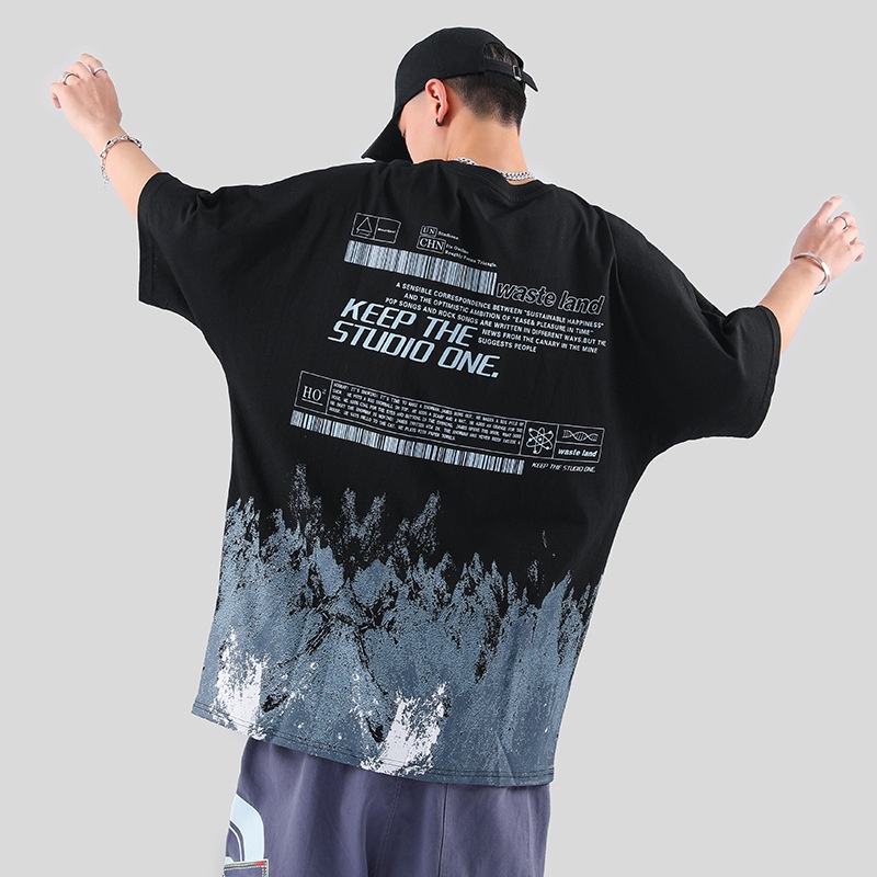 Áo Thun Tay Ngắn Cổ Tròn plus size M-8XL Phong Cách Đường Phố Cho Nam