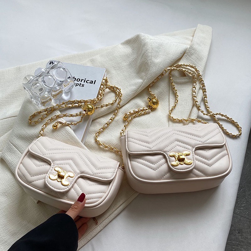 Túi đeo chéo IELGY hình vuông cỡ nhỏ phối dây đeo sợi xích thời trang cho nữ