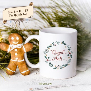 CỐC SỨ TRẮNG IN TÊN VÀ KHUNG VÒNG NGUYỆT QUẾ THEO YÊU CẦU 350ML UỐNG TRÀ CAFE CHẤT LƯỢNG CAO