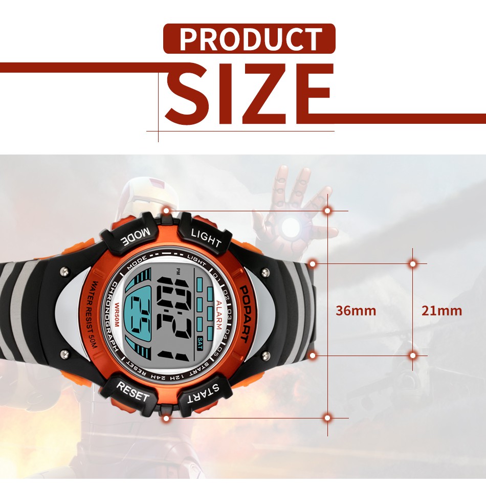 Đồng Hồ Điện Tử Đeo Tay Cho Bé Trai Chống Nước Popart | BigBuy360 - bigbuy360.vn