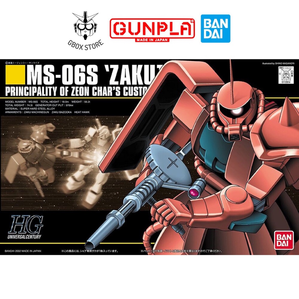 Gundam HG MS-06S Char's Zaku II HGUC Bandai 032 1/144 Mô hình nhựa lắp ráp