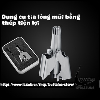 Dụng cụ cắt tỉa lông mũi, kéo cắt - máy tỉa lông mũi lưỡi sắc không đau kèm hộp đựng và chổi vệ sinh tiện lợi