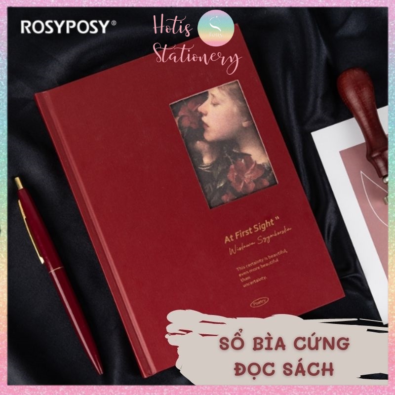 [HOTIS] Sổ bìa cứng đọc sách RosyPosy Poetry - 152 trang - 19.5x14cm