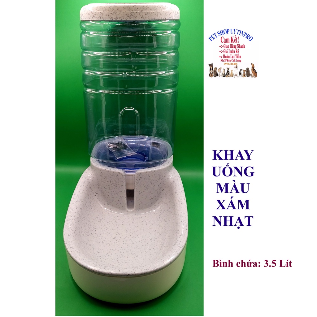 Khay ăn hoặc khay uống tự động cho Chó Mèo Dung tích 3.5l Thiết kế bo tròn Siêu tiện lợi Chất liệu nhựa an toàn bền đẹp