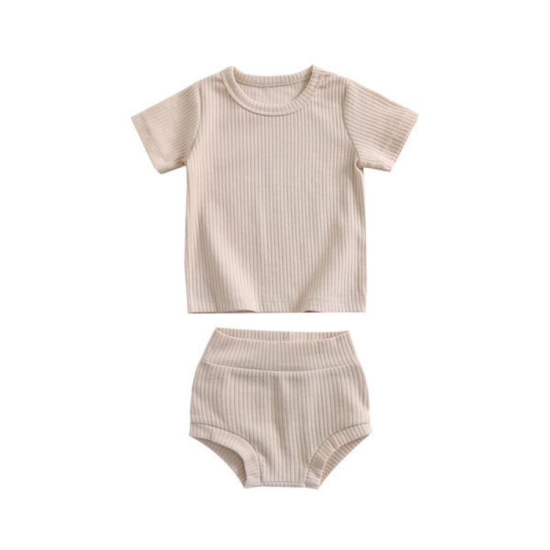 Bộ Quần Áo Cộc Thun Tăm KYS+ cho bé Trai bé Gái - Chất Liệu Cotton Tăm dày dặn chắc chắn (Size từ 6 - 24 Tháng) BR01