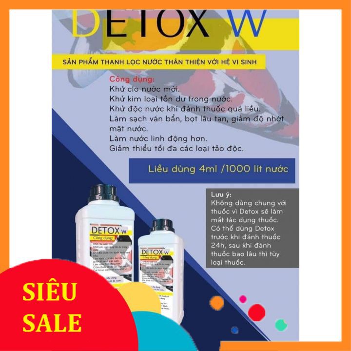 Detox W - dung dịch xử lý nước hồ Koi 1000ml