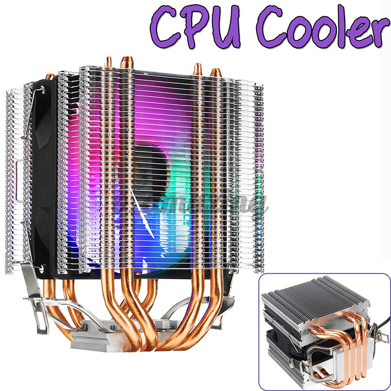 Quạt Tản Nhiệt Cpu Đèn Led Rgb 90mm Cho Lga 775 1155 1156 1150 1366 Amd Va