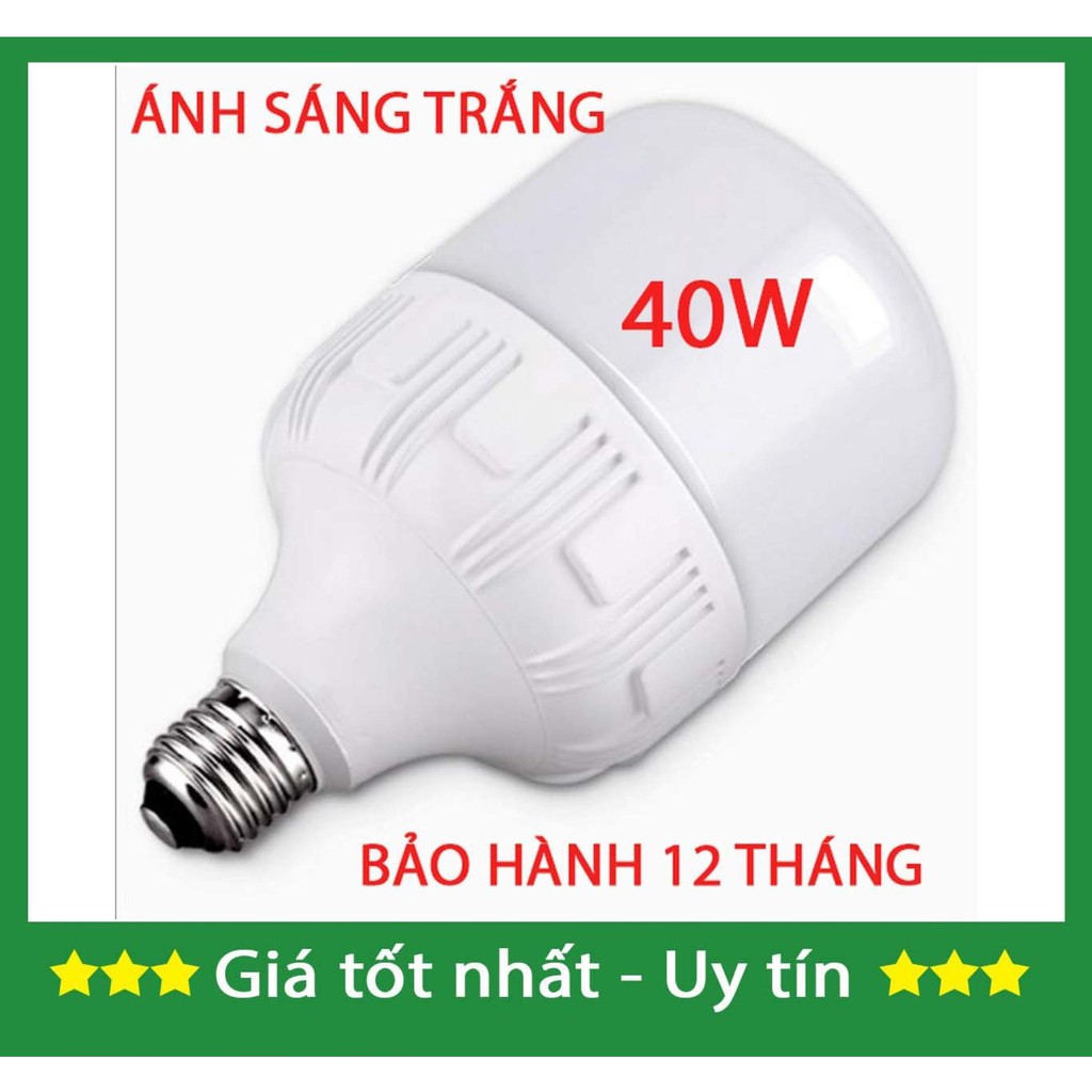 [Sĩ] Bộ 4 bóng đèn Led trụ 40W Siêu sáng - tiết kiệm điện (Trắng)