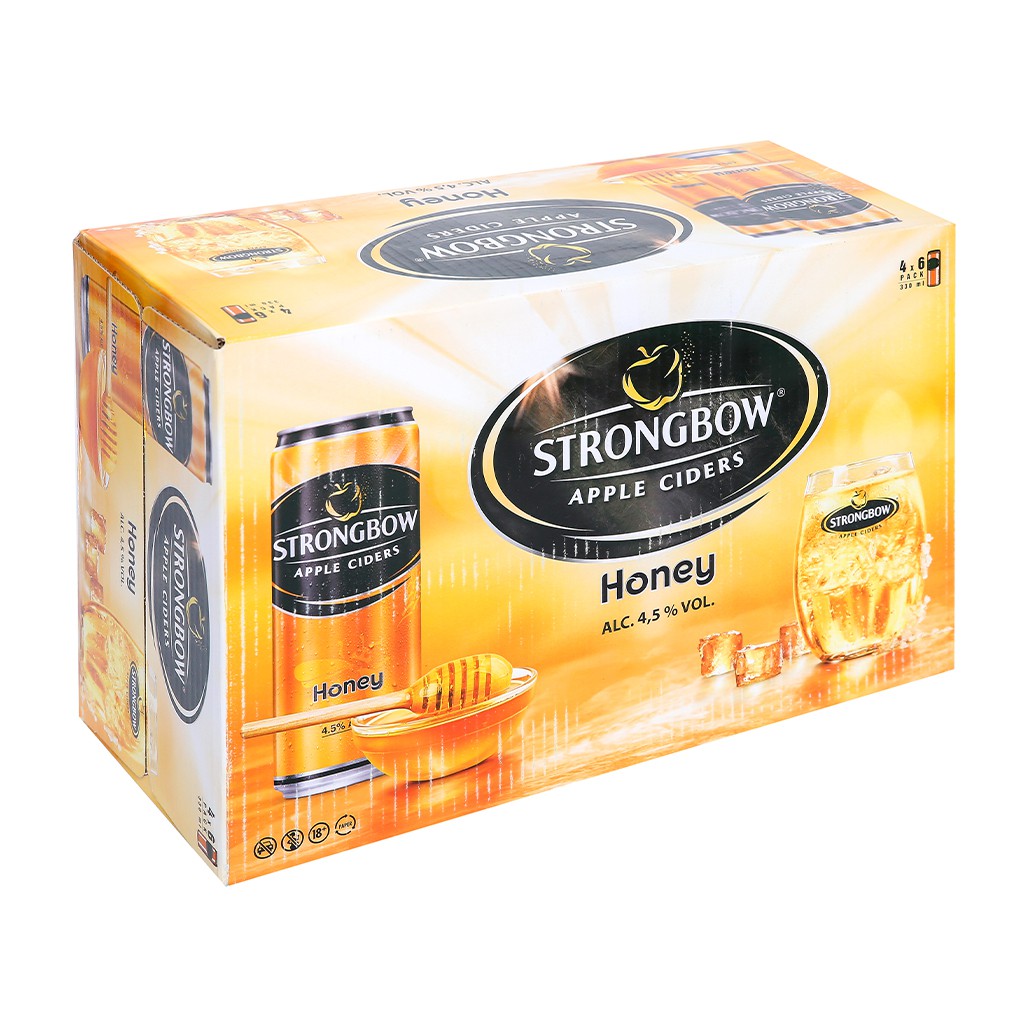 [ EXP:2022-05-10 ] Thùng 24 lon Strongbow mật ong 330ml/lon