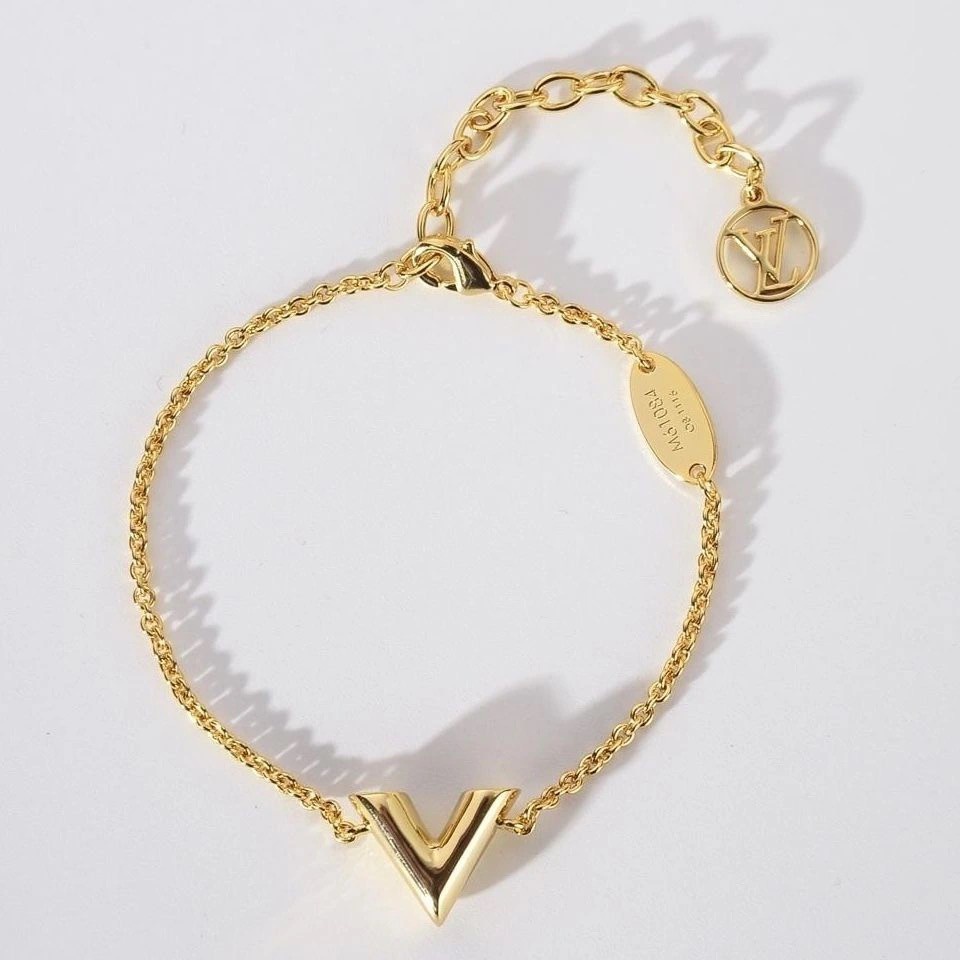 Vòng Tay Thép Titan Không Gỉ Mạ Vàng Hồng 18k Chữ V Đơn Giản Thời Trang Dành Cho Nữ