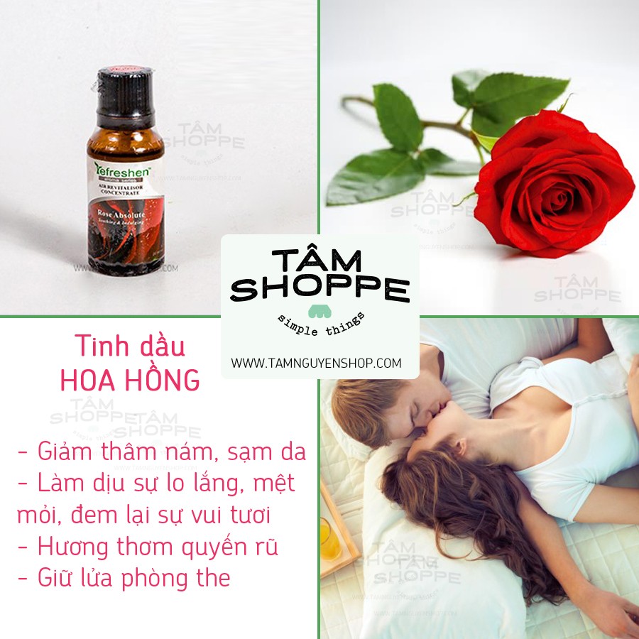 [TD THIÊN NHIÊN] Tinh dầu Hoa hồng thiên nhiên Refreshen 20ml