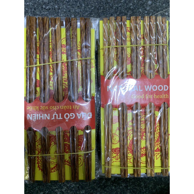 Loại 1 đũa gỗ dừa tự nhiên hai loại, khảm trai và trơn cao cấp GDTH