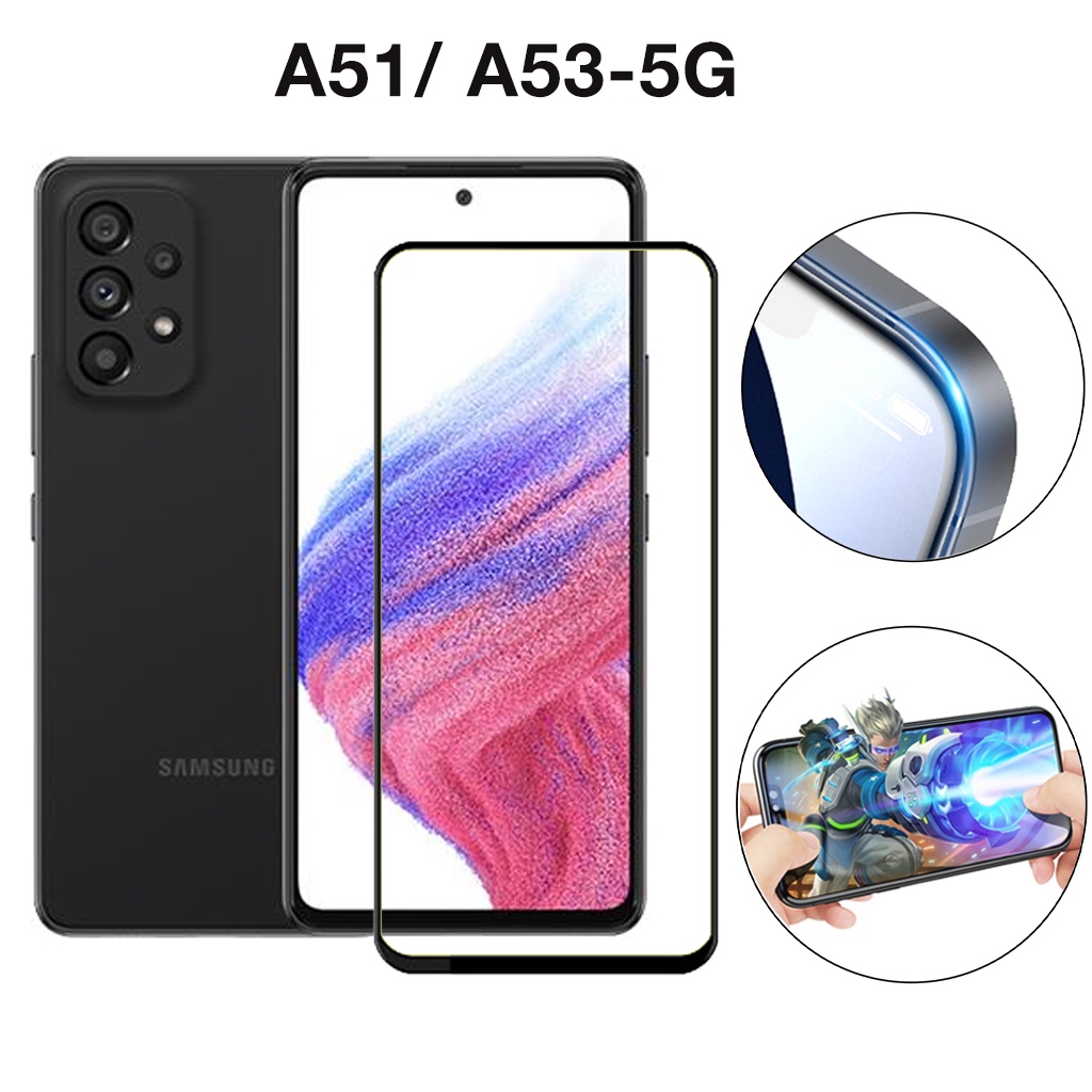 Kính cường lực samsung A53 5G A51 full màn cao cấp chống trầy xước màn tặng kèm khăn lau màn hình Kính [9D]