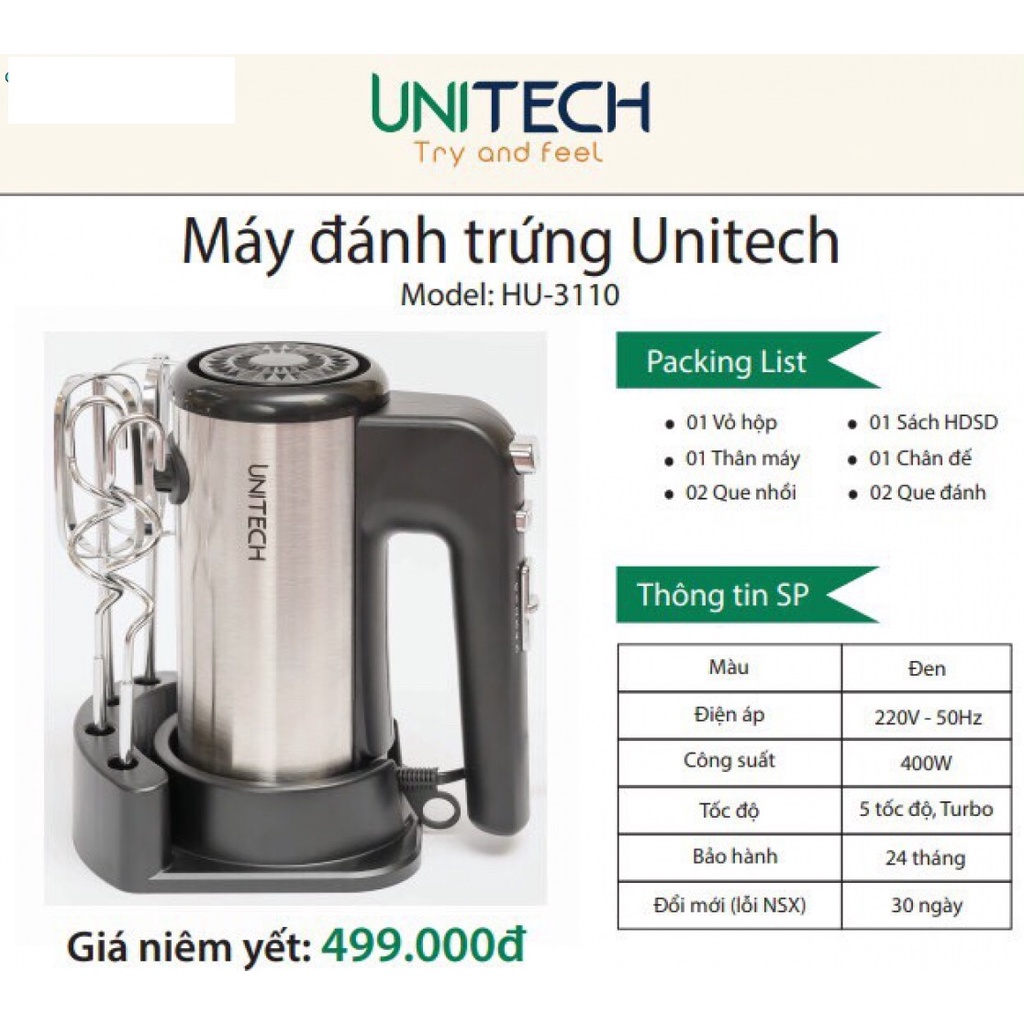 MÁY ĐÁNH TRỨNG UNITECH 400 W