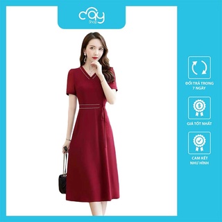 Váy công sở đẹp thanh lịch chất mềm mịn Thời Trang Mây E2