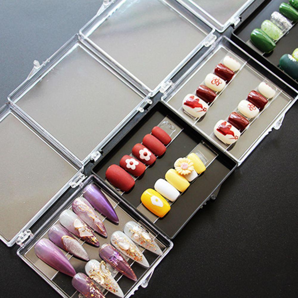 OCEANMAP 1 Hộp Đựng Dụng Cụ Làm Móng Nắp Lật Trong Suốt