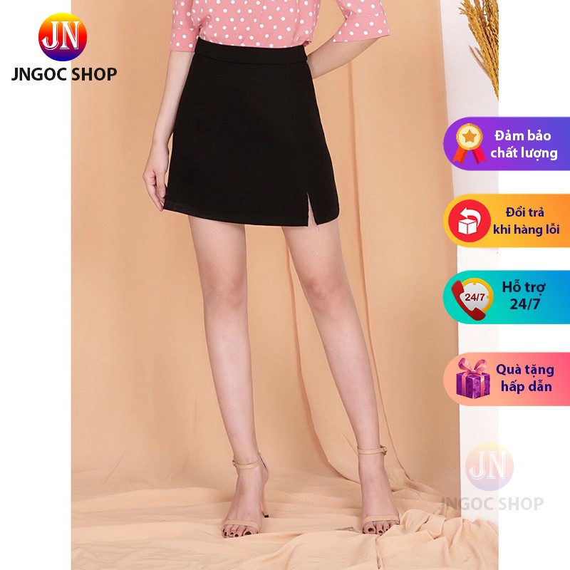 Chân váy chữ A xẻ tà lưng cao công sở, Chân váy ngắn nữ đen trắng siêu đẹp | BigBuy360 - bigbuy360.vn