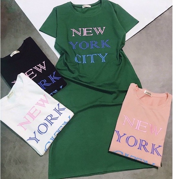 Đầm suông THUN THÁI in chữ-xẻ tà (bao chất đẹp) | BigBuy360 - bigbuy360.vn