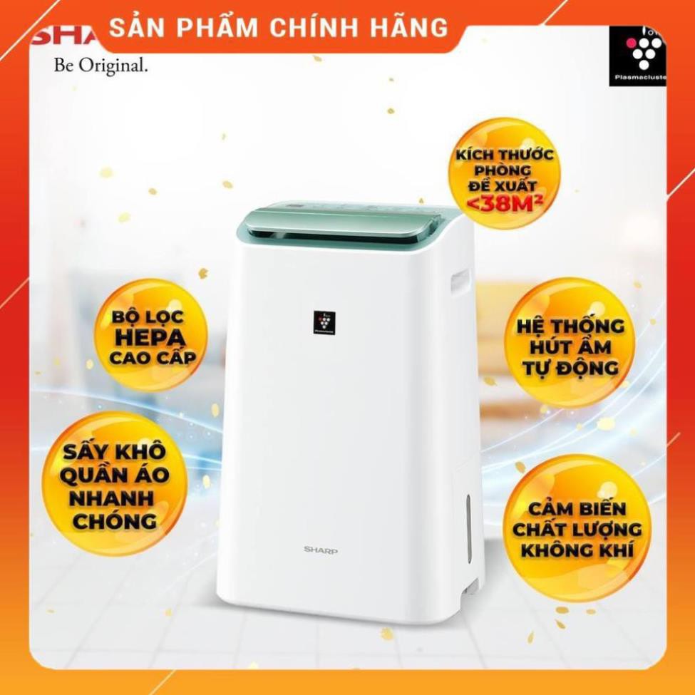 ♥️ [FreeShip] Máy hút ẩm và lọc không khí Sharp DW-E16FA-W (38m2), Hàng chính hãng - Bảo hành 12 tháng