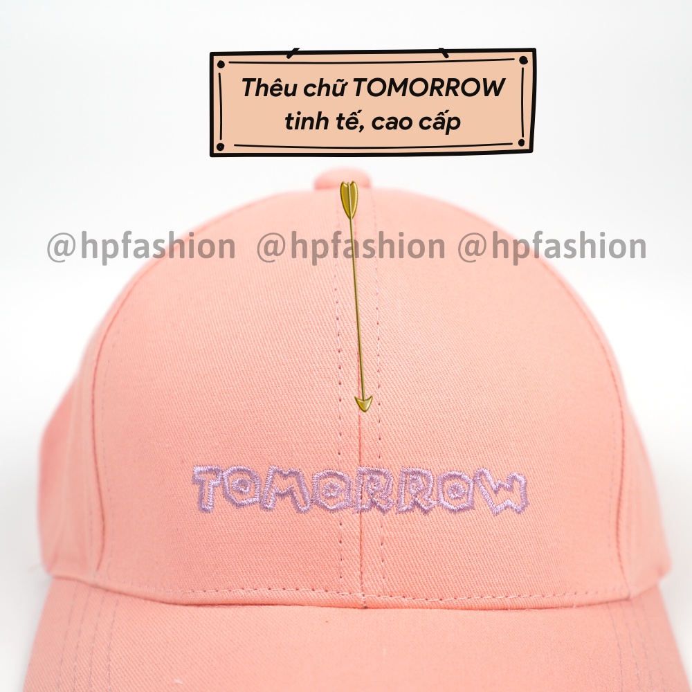 Mũ lưỡi trai ❤️ Nón kết thêu hình chữ TOMORROW chất kaki cao cấp form unisex nam nữ N51 - Happy Style