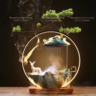 [Hàng có sẵn] Thác trầm, tháp khói trầm hương, thác nước đèn led