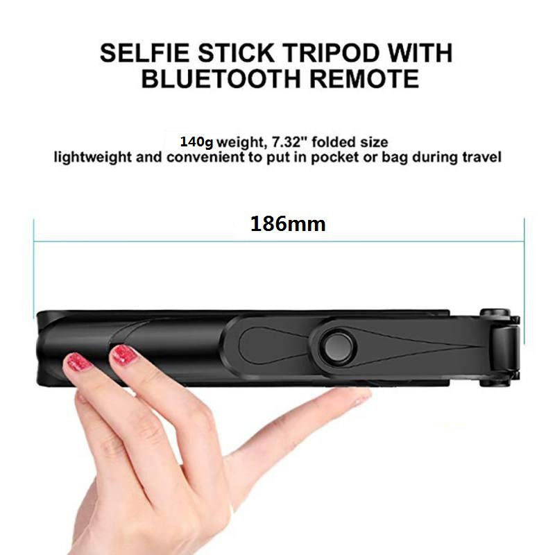 Gậy Chụp Ảnh Selfie 3 Trong 1 Bluetooth Không Dây Điều Khiển Từ Xa Bluetooth 360 Độ Ổn Định Cho Iphone Android