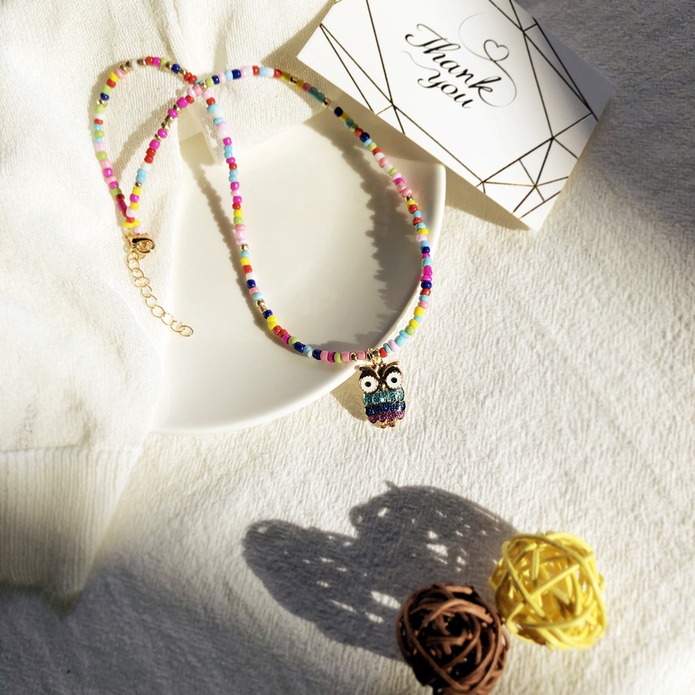 Vòng cổ Đính Hạt Ngọc Trai Nhân Tạo Màu Sắc Thời Trang