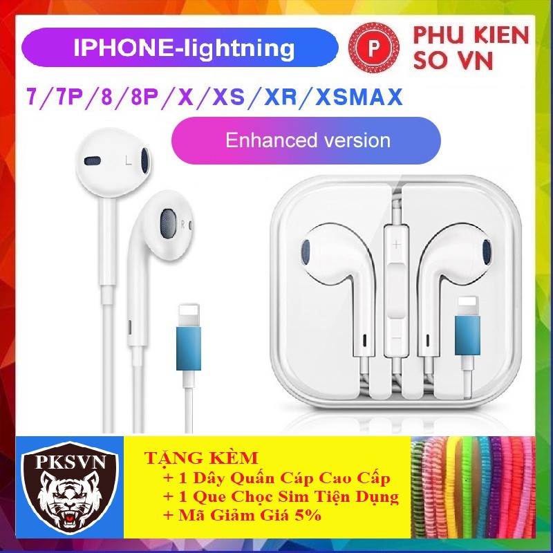 Tai Nghe Chân Lightning💝CAO CẤP💝Tai Nghe Iphone Có Mic Kết Nối Bluetooth Cho Iphone 7/8/X/Xr/XsMax/11/11Pro/11ProMax