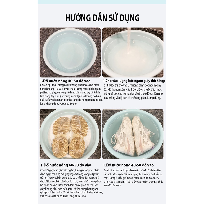 Bột Đánh Giày,Bột Giặt Tẩy Vết Bẩn Trên Giày Xinuo - Hộp 500g