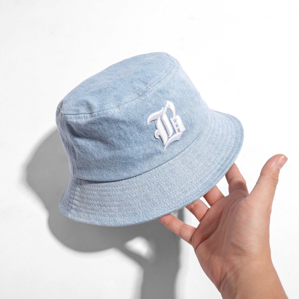 Nón Bucket Nam, Mũ Tai Bèo Nam Thời Trang BOUTON Thêu Logo, Chất Vải Denim , NOBO0004 160STORE