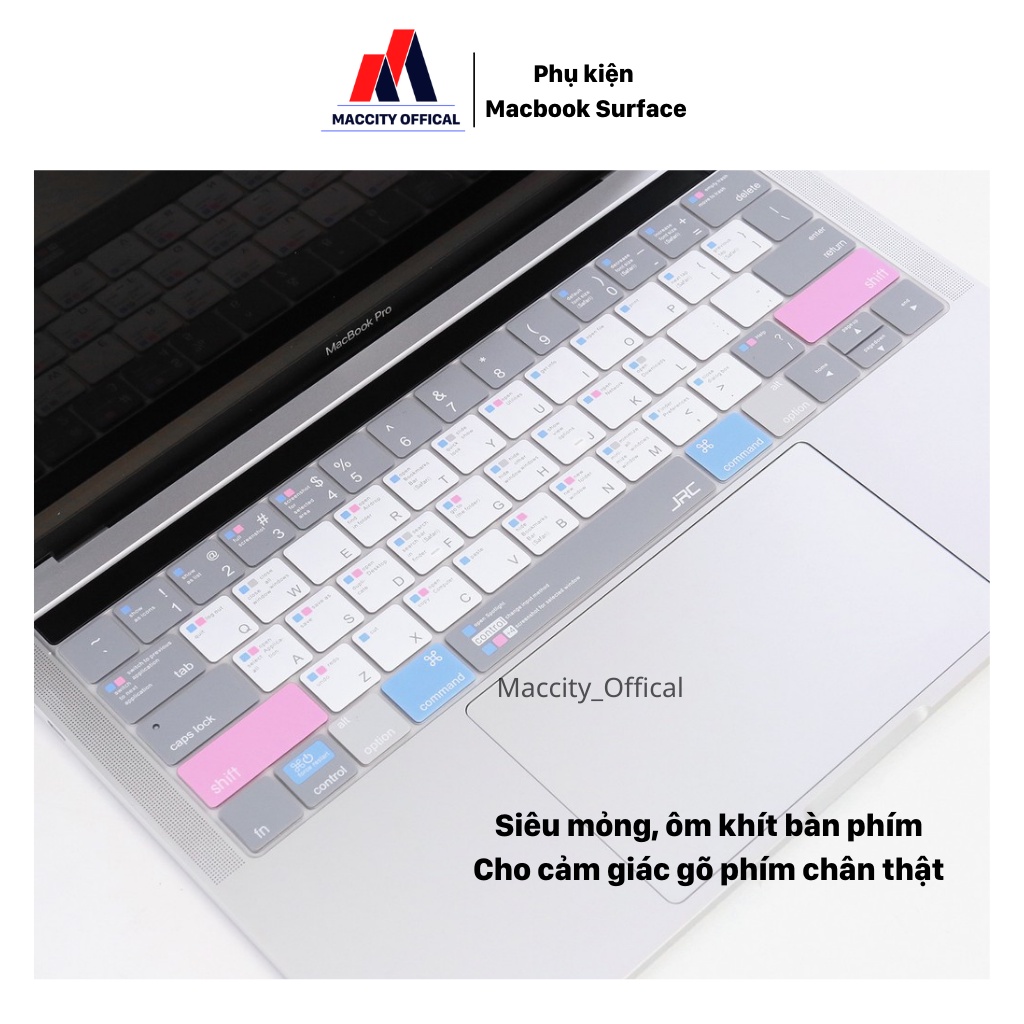 PHỦ BÀN PHÍM JRC ShortCut CHO MACBOOK ĐỦ MÀU-SIÊU MỎNG, ÔM KHÍT BÀN PHÍM, CHỐNG NƯỚC, CHỐNG BỤI BẨN