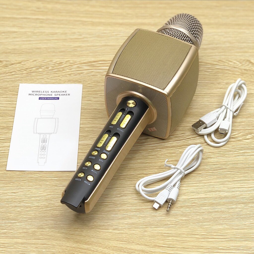 [TẶNG KÈM CHÂN MICRO]  Micro Karaoke Bluetooth YS92 hát karaoke sân khấu, karaoke gia đình, chất lượng thu giọng tốt